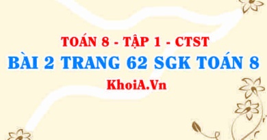Bài 2 trang 62 SGK Toán 8 Tập 1 Chân trời sáng tạo